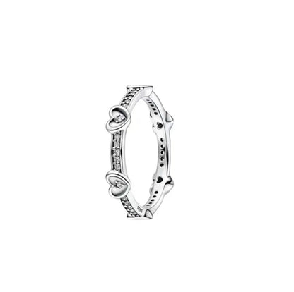 Luckacco 100% fashionable 925 sterling silver original heart-shaped water drop butterfly zircon charming ring for women's wedding jewelry