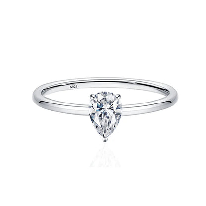 Luckacco Simple Fine Rea D Color Moissanite Diamond Ring 925 Sterling Silver Party Wedding Band Rings for Women Engagement Jewelry