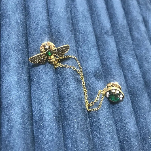 Luckacco 1 Piece Of Bee Crystal Tassel Women's Brooch Sweater With A Unique And Luxurious Design-zt3128