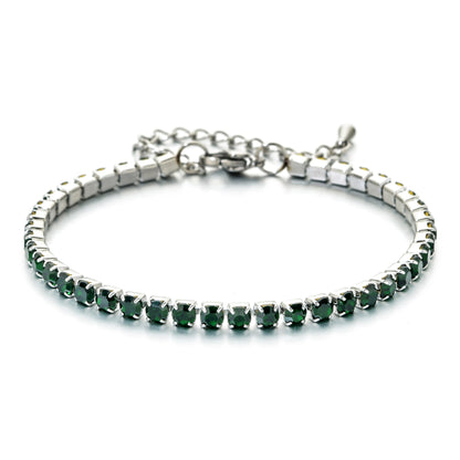 Luckacco shop's pick 3mm Micro Pave Zircon Tennis Bracelet for Women New Men Bracelet Homme Stainless Steel Jewelry Accessories