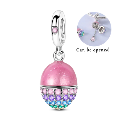 Luckacco 925 Sterling Silver Golden Charms Easter Can Be Opened Eggs Bead Rabbit Pendants Fit Original Bracelet DIY Jewelry Gift