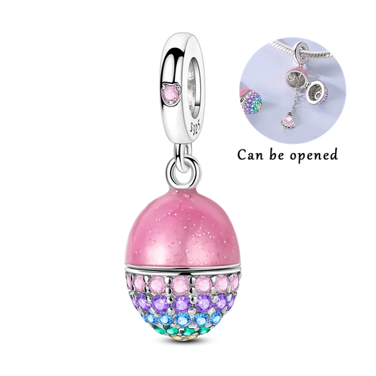 Luckacco 925 Sterling Silver Golden Charms Easter Can Be Opened Eggs Bead Rabbit Pendants Fit Original Bracelet DIY Jewelry Gift