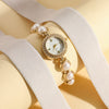Luckacco Ladies' light luxury compact hybrid diamond dot scale small dial pearl steel strip quartz watch