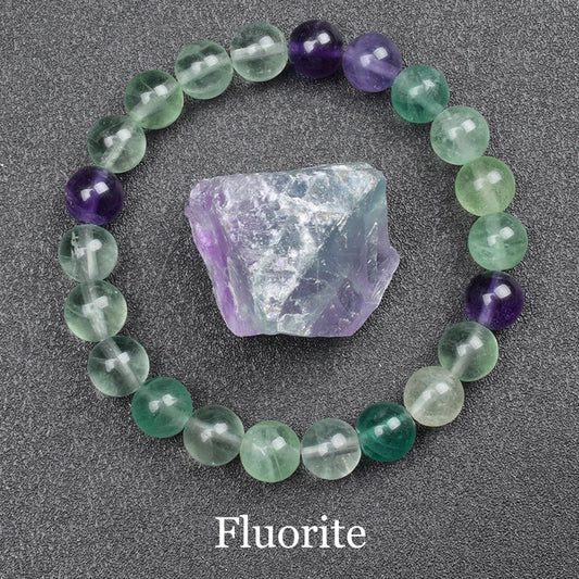 Luckacco Natural Aquamarins Quartzs Beads Bracelet Women Men 6mm 8mm Sky Blue Stone Round Bead Bracelet Elastic Rope Energy Jewelry Gift