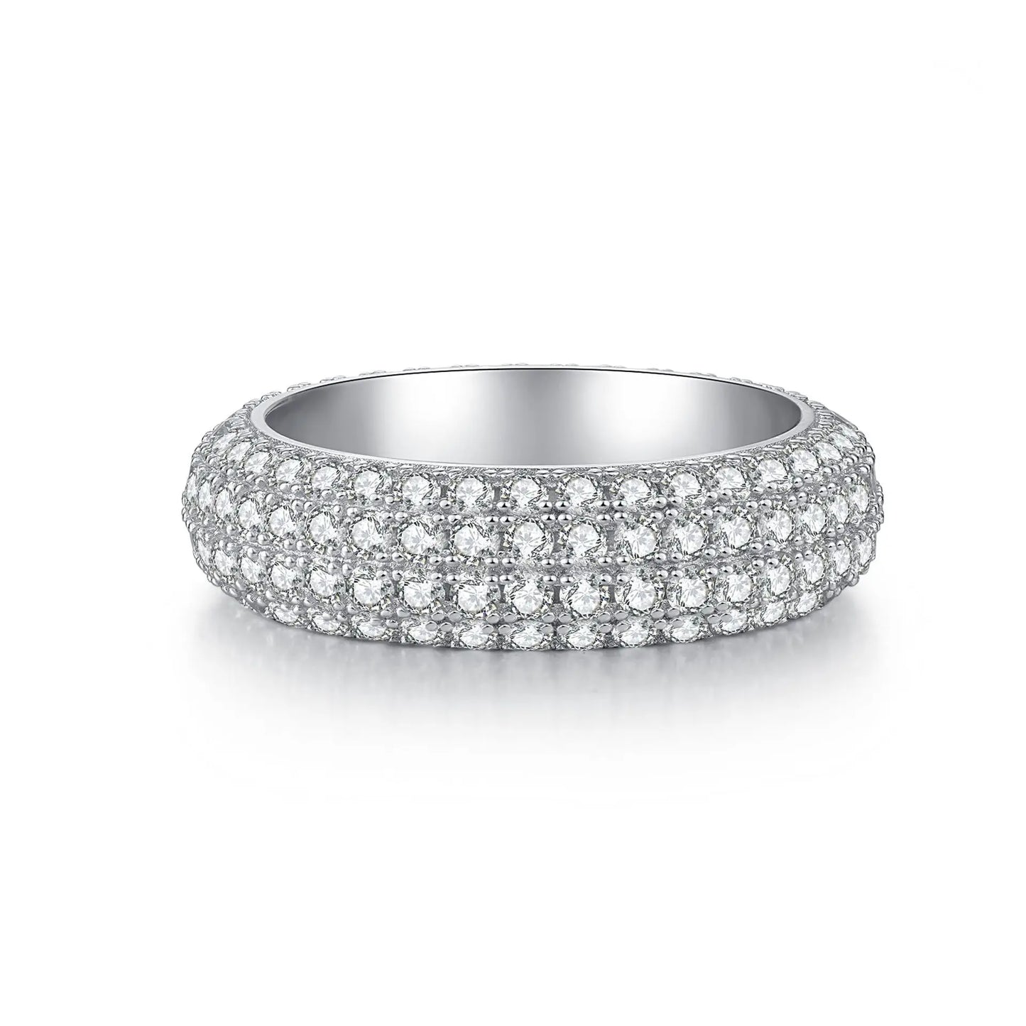 luckacco luxury white gold solid platinum pt950 hip hop full diamond ring unisex medium european and american popular ring