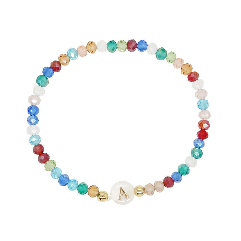luckacco go2boho crystal shell letter a-z bracelets for women boho summer beach lucky fashion trend jewelry accessories surprise gifts