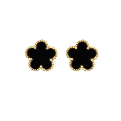 Luckacco 14K Gold Plated Five-leaf Clover Link Bracelets White Black Blue Gold Red Green Lucky Bracelets Jewelry Gifts Trendy for Women