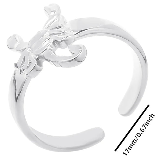 Luckacco 1pc Stylish Marine Jewelry Ocean Sea Animals Conch Starfish Shell Ring Stainless Steel Jellyfish Scallop Rings Women Charm Gift
