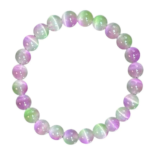 Luckacco 1pc/Pink and purple cat's eye bracelet symbolizes wealth and prosperity. A jewelry gift for women, perfect for all seasons.