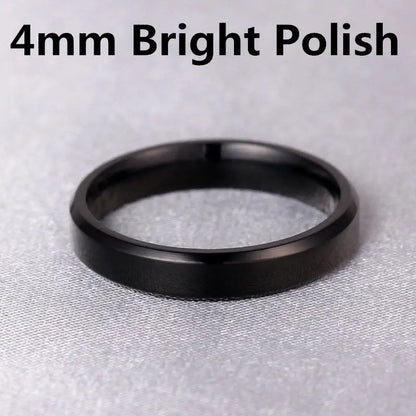 Luckacco 4-8mm Dull Polish Silver Color Titanium Ring For Men and Women Personalized Ring Customize Engraved