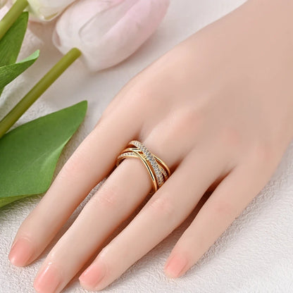 Luckacco New 925 Sterling Silver Rings Gold Heart Bow Adjustable Open Closed Ring Suitable for Women Stacking Ring Fashion Jewelry Gift