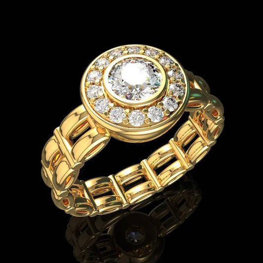 Luckacco New Retro Women Square Royal Princess Stylish Wedding Ladies Finger Ring  Pretty Gift Valentine's Surprise For Wife