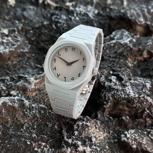 Luckacco Hot sales in the Middle East high-end plastic men's watch with Arabic numerals neutral casual simple quartz watch