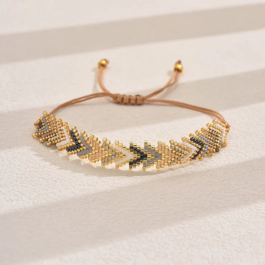 Luckacco ZHONGVI Miyuki Bead Bracelets Multi Layer Bohemian Glass Seeds Handmade Adjustable Jewelry Fashion For Women Men