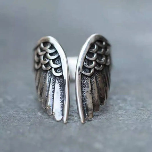 Luckacco Sam Panda 925 Sterling Silver Rings For Women Men Fine Jewelry Finger Adjustable Open Wing Shape Ring For Party Birthday Gift
