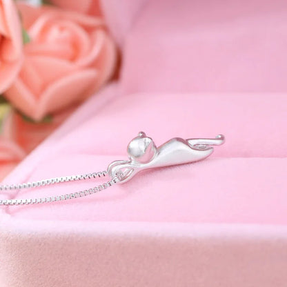 Luckacco Vintage 925 Sterling Silver Cat Necklaces For Women Luxury Elegant Jewelry Choker Jewellery Money 925