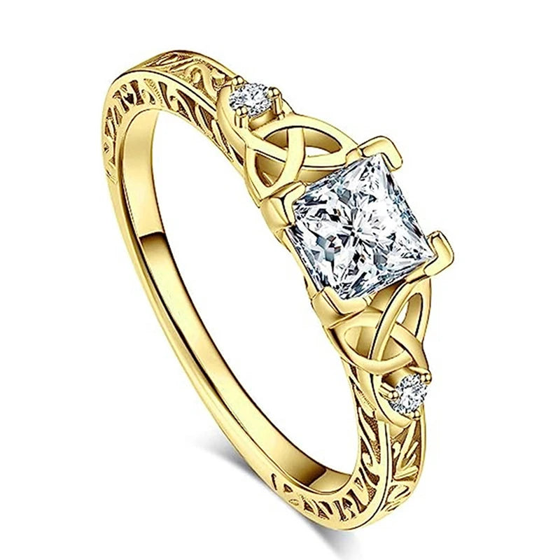 luckacco daily picks geometric shaped women rings with marquise cubic zirconia exquisite female accessories for wedding party fashion jewelry