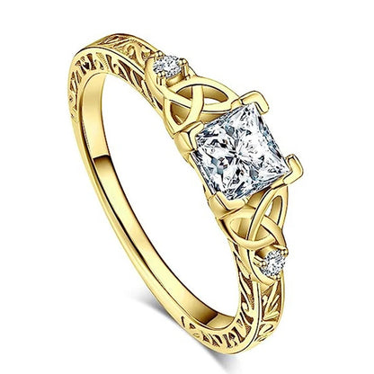 Luckacco daily picks Geometric Shaped Women Rings with Marquise Cubic Zirconia Exquisite Female Accessories for Wedding Party Fashion Jewelry
