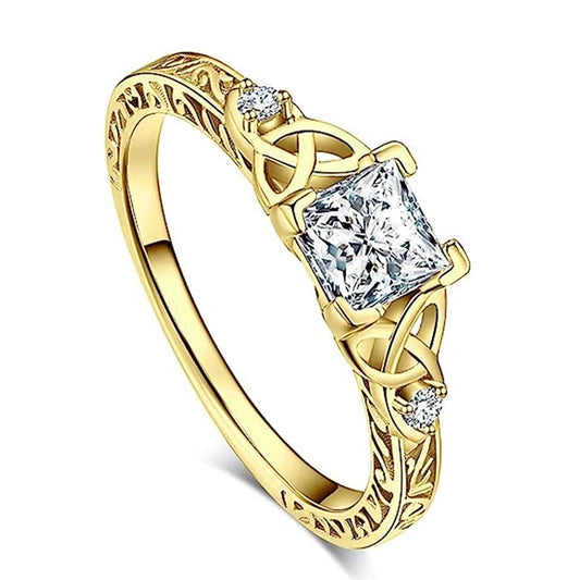 Luckacco daily picks Geometric Shaped Women Rings with Marquise Cubic Zirconia Exquisite Female Accessories for Wedding Party Fashion Jewelry