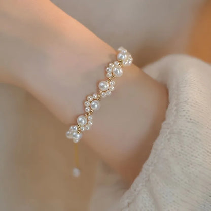 Luckacco 1pc Cute Kitten Paw Faux Pearl Bracelet Creative Sweet Jewelry Bracelet Daily Wear Exquisite Gift for Women's Bracelet