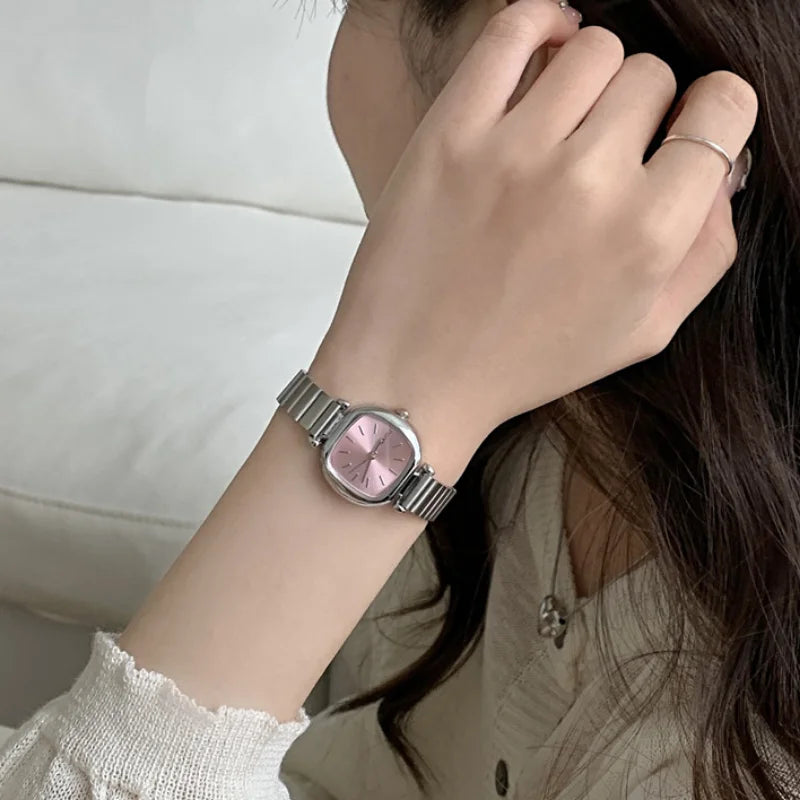 luckacco brand women quartz watch adjustable stainless steel strap luxury gift ladies wristwatch  clock relojes para mujer
