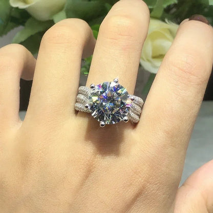 Luckacco Modern Women's Wedding Rings Brilliant Crystal Cubic Zirconia High-quality Silver Color Female Ring Engagement Jewelry