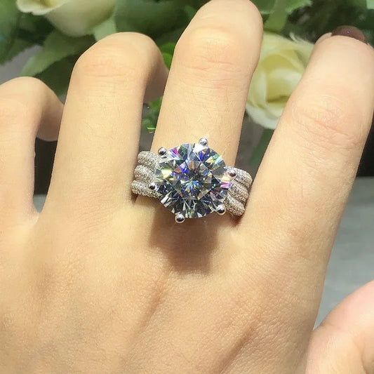 Luckacco Modern Women's Wedding Rings Brilliant Crystal Cubic Zirconia High-quality Silver Color Female Ring Engagement Jewelry