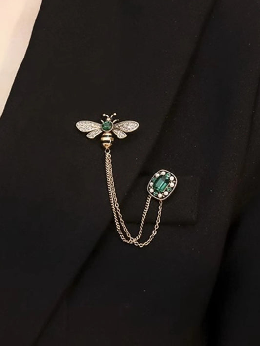 Luckacco 1 Piece Of Bee Crystal Tassel Women's Brooch Sweater With A Unique And Luxurious Design-zt3128