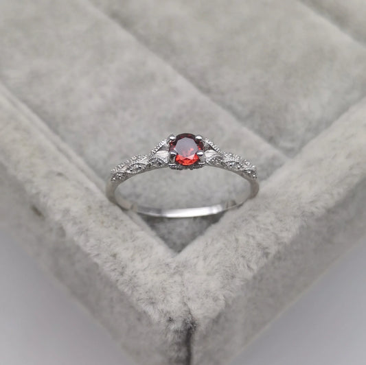 Luckacco Light luxury style amethyst zircon women's ring, simple and fashionable gemstone