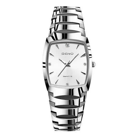Luckacco Luxury Watch for Men Business Fashion Square Quartz Wristwatch Classic Stainless Steel Luminous Waterproof Male Date Clock Gifts