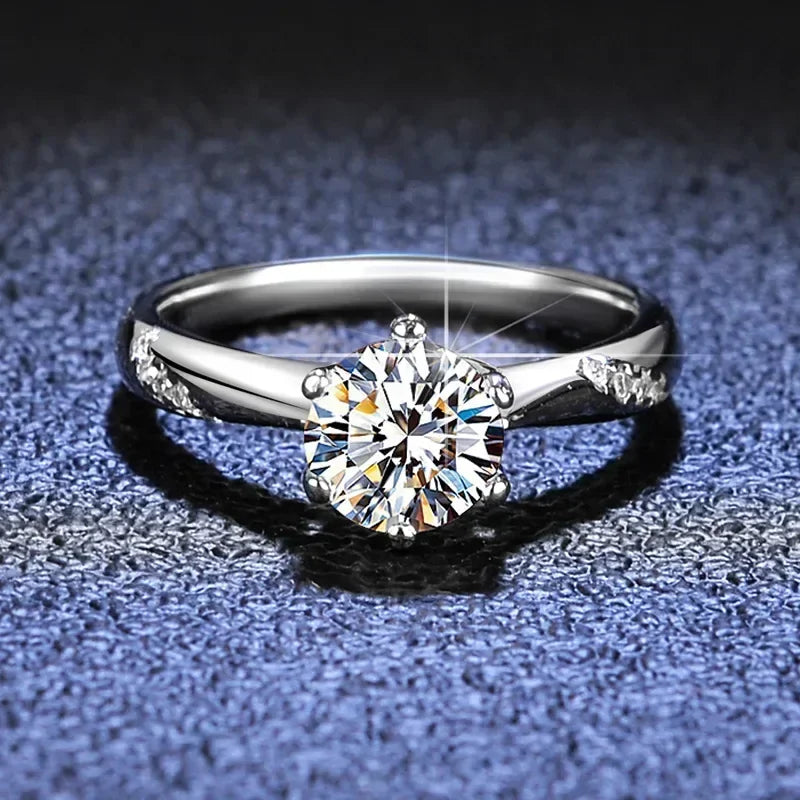 luckacco platinum pt950 moissanite diamond rings for women wedding proposal ring psychic six claw jewelry multi-size available