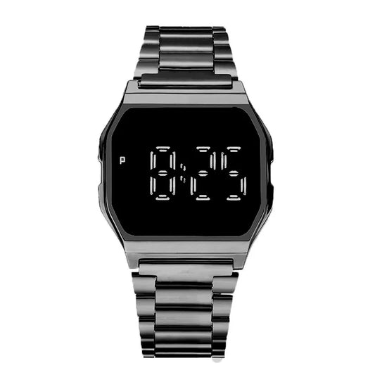 Luckacco Luxury Gold Silver Sports Military Watches Men Women LED Digital Wristwatches Retro F91W Steel Band Electronic Watch Wrist Clock