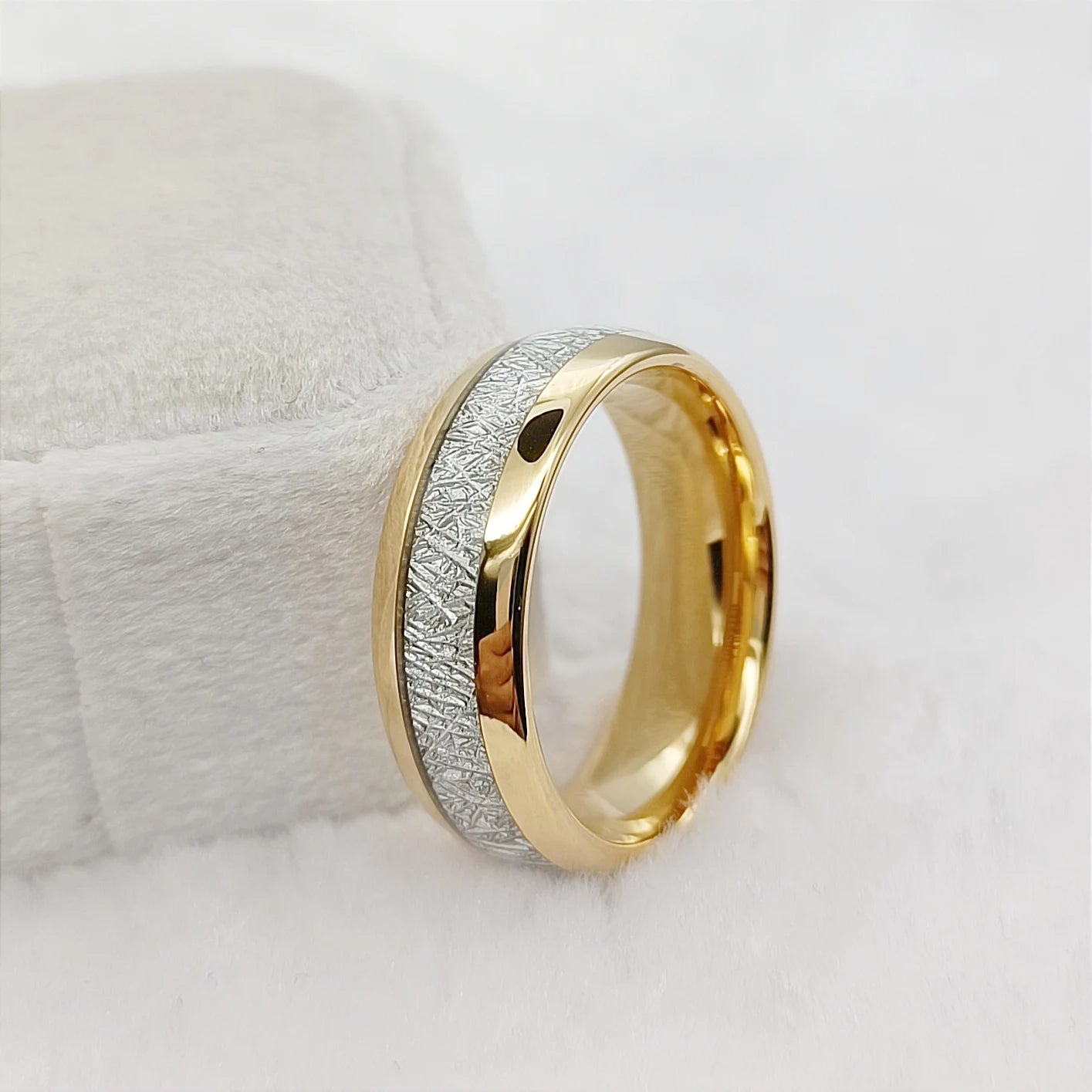 luckacco men's damascus ring tungsten fashion jewelry unique high quality handmade wedding bands couples rings for men male boys