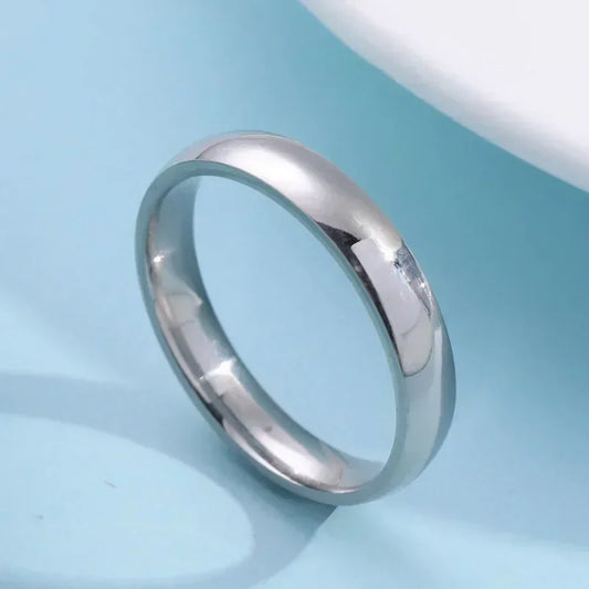 Luckacco Fashion Simple Smooth Stainless Steel Ring for Women and Men Classic Couple Rings Wedding Engagement Jewelry
