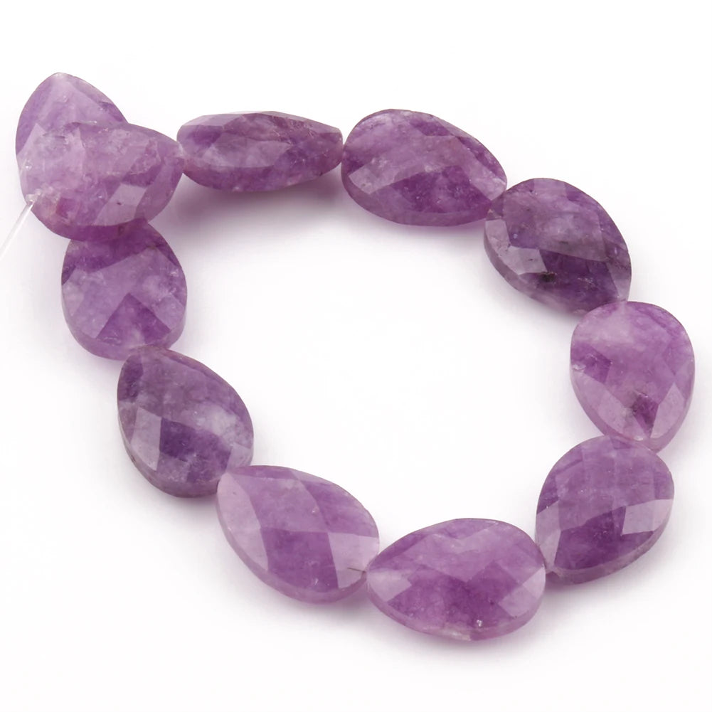 luckacco natural faceted amethysts labradorite aventurine tiger eye water drop shape stone beads diy charm for jewelry making bracelet