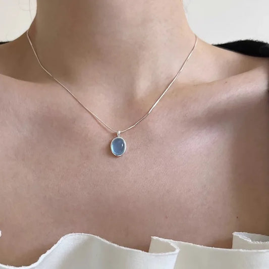 Luckacco New Trendy Fashion 925 Silver Pearl Simple Elegant Thin Chain Pendant Necklace for Women Girl Jewelry Dropship