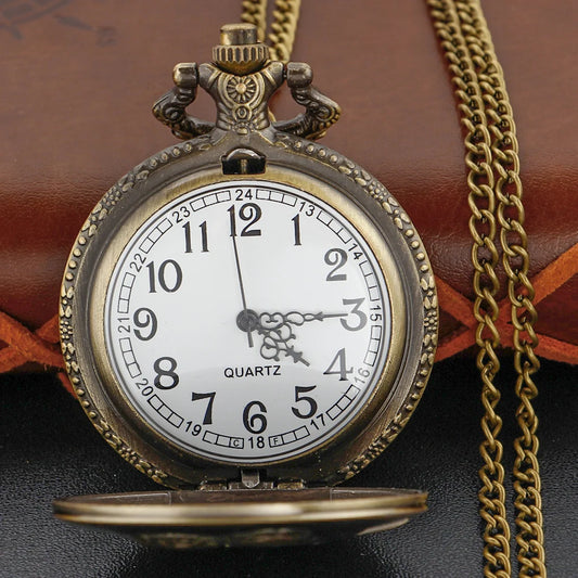 Luckacco Bronze Classic Titanic Couple Love Couple Versatile Quartz Pocket Watch Retro Fashion Necklace Pendant Student Festival Gift