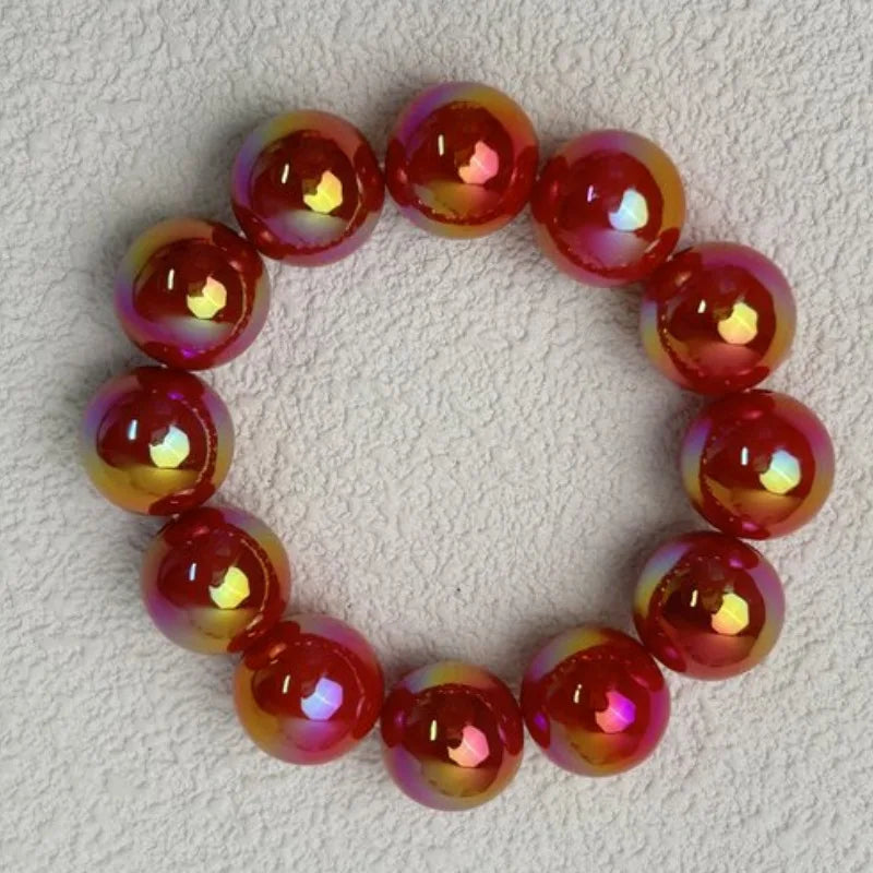 luckacco european and american contrasting color laser beaded resin bracelet beads 16mm a
