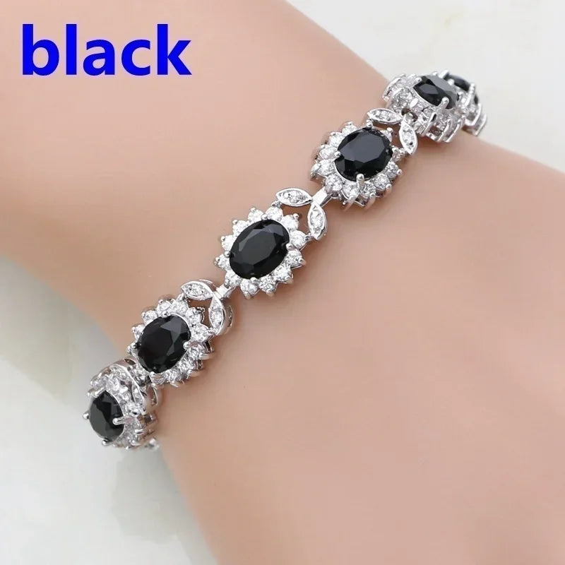 luckacco exquisite shiny tennis ball shape crystal zircon bracelet for women fashion evening party jewelry girls gift