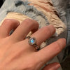 Luckacco Vintage Gothic Red Crystal Cross Geometry Open Rings for Women Y2k Punk Creative Grunge Jewelry Accessories Gift