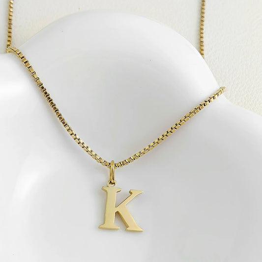 Luckacco Initial necklace letter pendant chamrs stainless steel Necklace jewelry Women's Necklace Box Chain Choker woman trend 2025 gift