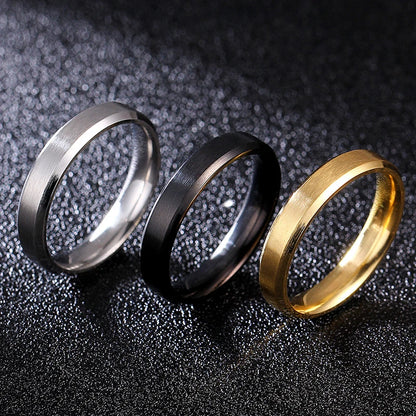 Luckacco 4-8mm Dull Polish Silver Color Titanium Ring For Men and Women Personalized Ring Customize Engraved