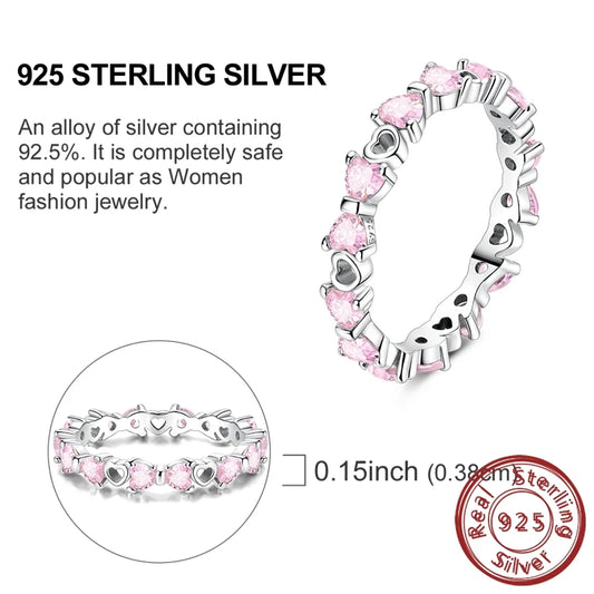 Luckacco New 925 Sterling Silver Rings Gold Heart Bow Adjustable Open Closed Ring Suitable for Women Stacking Ring Fashion Jewelry Gift