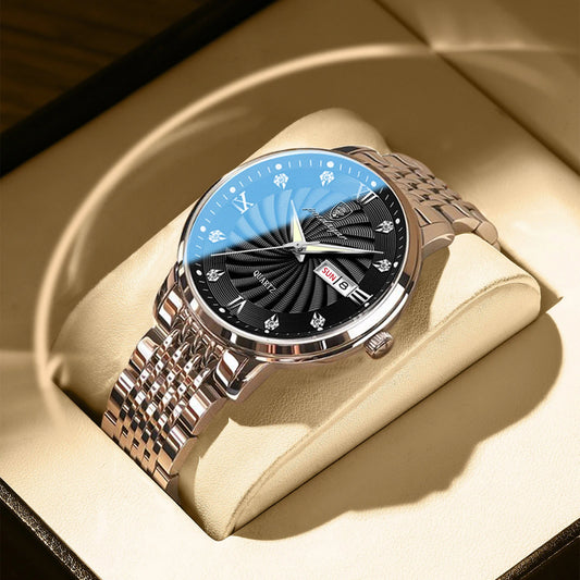 Luckacco POEDAGAR Luxury Brand Man Watch Waterproof Luminous Date Week Men's Quartz Wristwatch Stainless Steel Fashion Sports Men Watches