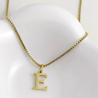 Luckacco Initial necklace letter pendant chamrs stainless steel Necklace jewelry Women's Necklace Box Chain Choker woman trend 2025 gift