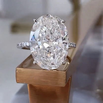 Luckacco Luxury 925 Sterling SILVER Oval Square Simulated Diamond Rings Finger For Cocktail ENGAGEMENT WEDDING Women JEWELRY
