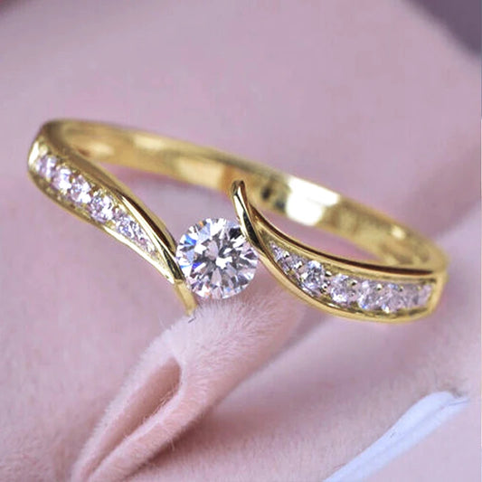 Luckacco daily picks Geometric Shaped Women Rings with Marquise Cubic Zirconia Exquisite Female Accessories for Wedding Party Fashion Jewelry