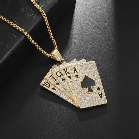 Luckacco Hip Hop Ice Out Zircon Letter Otf Letter Pendant Necklace for Men and Women Fashion Rock Party Jewelry Gift