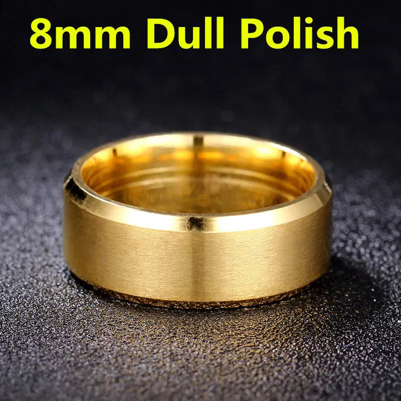 luckacco 4-8mm dull polish silver color titanium ring for men and women personalized ring customize engraved
