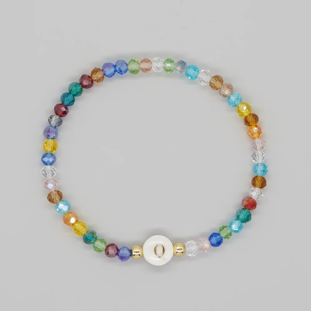 luckacco go2boho crystal shell letter a-z bracelets for women boho summer beach lucky fashion trend jewelry accessories surprise gifts